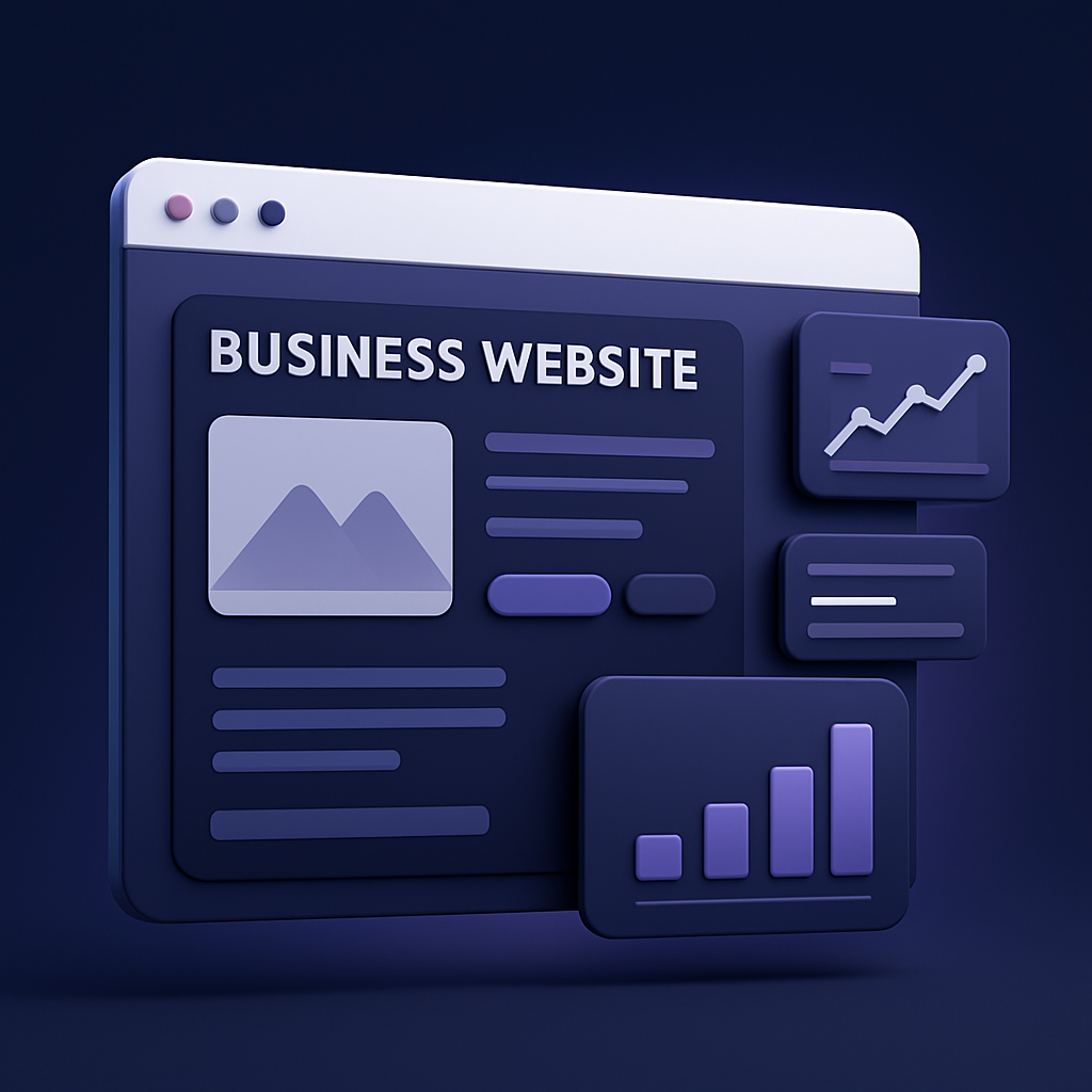 Modern website builder dashboard showing business growth